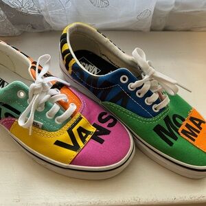 Vans Pink and Yellow Canvas Sneakers Low-Top